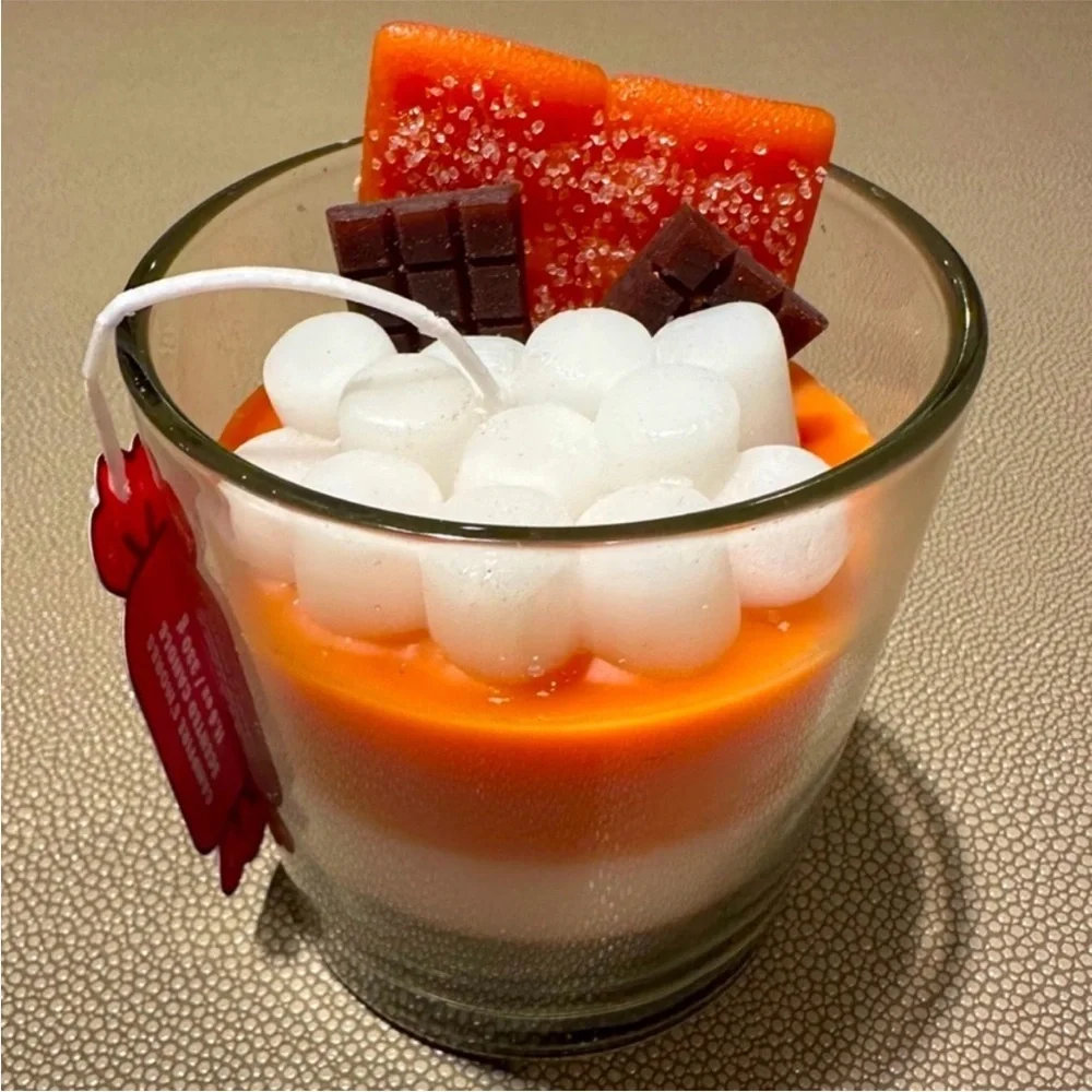 S’mores Scented Candle with Chocolate Marshmallow Accents NWT Fall